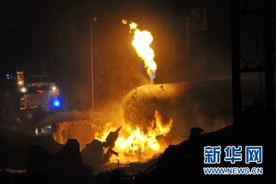 加納燃氣站爆炸現(xiàn)場